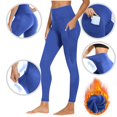 thumbnail image 3 of Babcutegg Womens Yoga Pants High Waist Soild Color Lightweight Gym Pants Quick Dry Sport Clothes for Women Blue Size L, 3 of 10