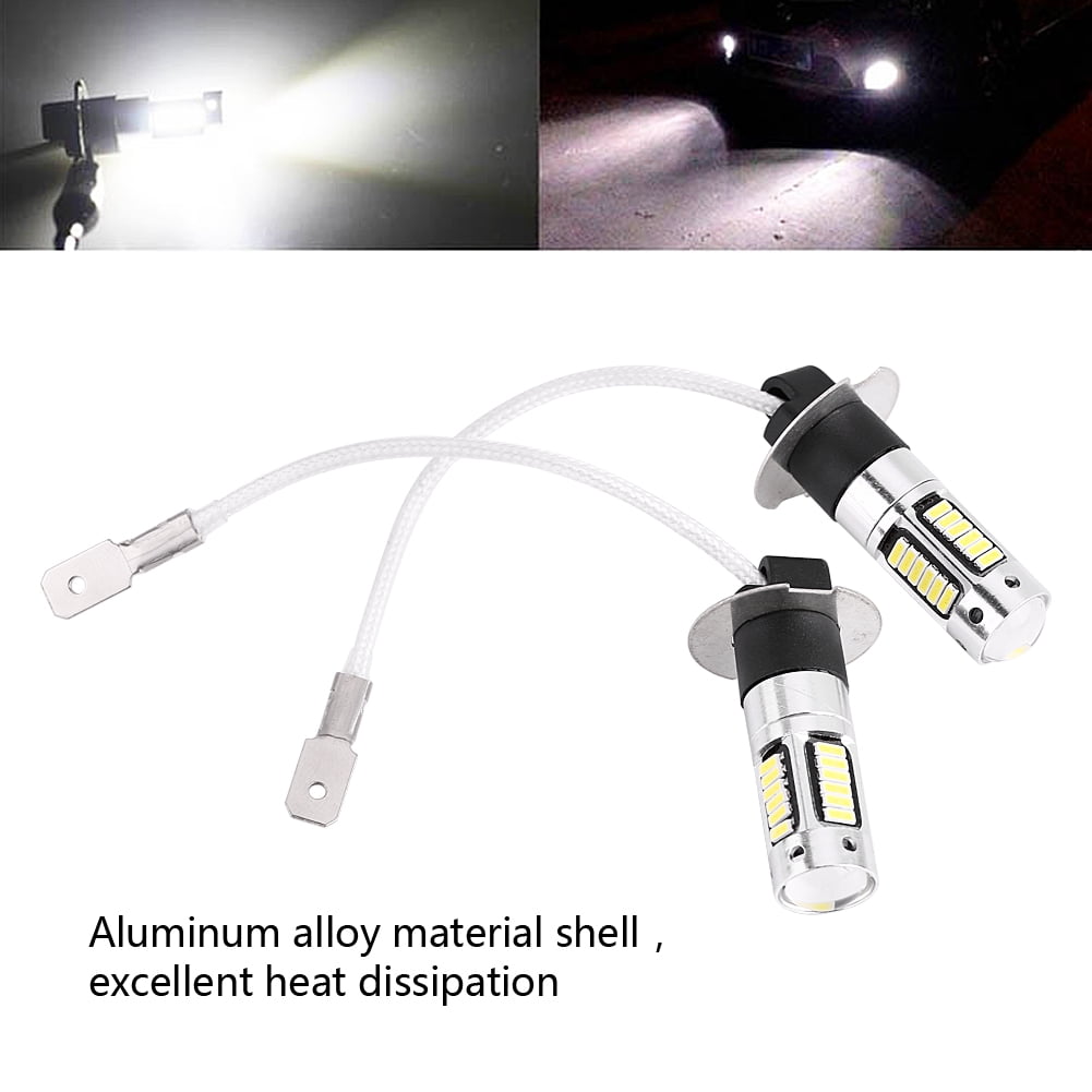 Fog Light Bulb Pair of H3 4014 White LED Car Headlight Fog DRL Light Bulb Lamp DC 12V