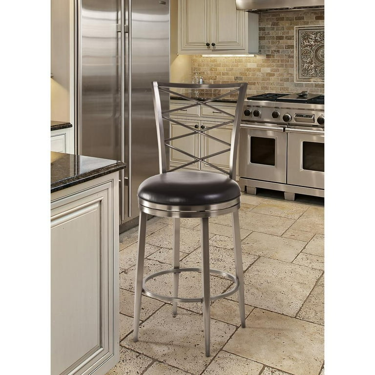Hillsdale Harlow Metal Counter Stool, Black/Antique Pewter