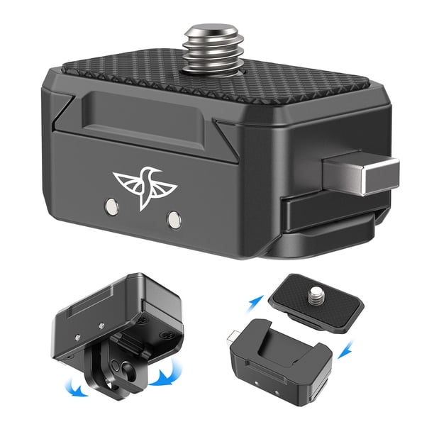 Base de Adaptador de Montaje de Liberación RÁPIDA DE ALUMINIO CON LA CAMARA DE ACCIÓN MAGNÉTICA DE LACA DE MONTAJE MONTAJE Universal Universal de 1/4 Pulgada