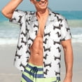 thumbnail image 5 of Lsque Dachshund Dog Puppy pattern Hawaiian Shirt for Men, Unisex Summer Beach Casual Short Sleeve Button Down Shirts-Small, 5 of 9