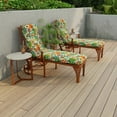 thumbnail image 2 of Jordan Manufacturing 74" x 22" Lensing Jungle Multicolor Floral Rectangular Outdoor Chaise Lounge Cushion with Ties and Hanger Loop, 2 of 12