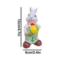 thumbnail image 2 of Easter Egg Holding Bunny Resin Statue, Cute Easter Bunny Decor for Home and Garden, Cartoon Spring Easter Decorations Figurine for Easter Festival Outdoor Display, 2.4*4.7in, A, 2 of 6