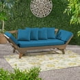 thumbnail image 2 of Noble House Ottavio Acacia Wood Expandable Daybed in Dark Teal/ Gray, 2 of 9