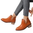 thumbnail image 5 of Willtoo Women's Ankle Boots Slip on Cutout Pointed Toe Chunky Stacked Low Heel Booties Cutout Shoes, 5 of 5