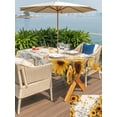thumbnail image 5 of Outdoor Tablecloth with Umbrella Hole for Patio/Picnic/Party/Camping, Farmhouse Sunflower Waterproof Table Cloth Rectangle Table Cover Washable, Vintage Daisy Butterflies Rustic Burlap (52"x 70"), 5 of 8