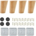 thumbnail image 1 of Juego de 4 patas de madera para muebles, patas de repuesto de 8 cm para sofá, patas de mesa de café, con accesorios (diseño inclinado), 1 of 5