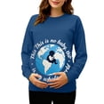 thumbnail image 2 of RKSTN Women's Maternity Crewneck Sweatshirts Plus Size Pregnancy Graphic Print Long Sleeve T Shirts Pullover Hoodless Sweatshirts Tops Womens Casual Oversized Round Neck Comfy Funny Printed Shirts, 2 of 7