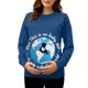 thumbnail image 2 of RKSTN Women's Maternity Crewneck Sweatshirts Plus Size Pregnancy Graphic Print Long Sleeve T Shirts Pullover Hoodless Sweatshirts Tops Womens Casual Oversized Round Neck Comfy Funny Printed Shirts, 2 of 7