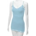 thumbnail image 4 of Bozzolo Women Junior & Plus Adjustable Spaghetti Strap Lace Trim Tunic Tank Top Camisoles, 4 of 5