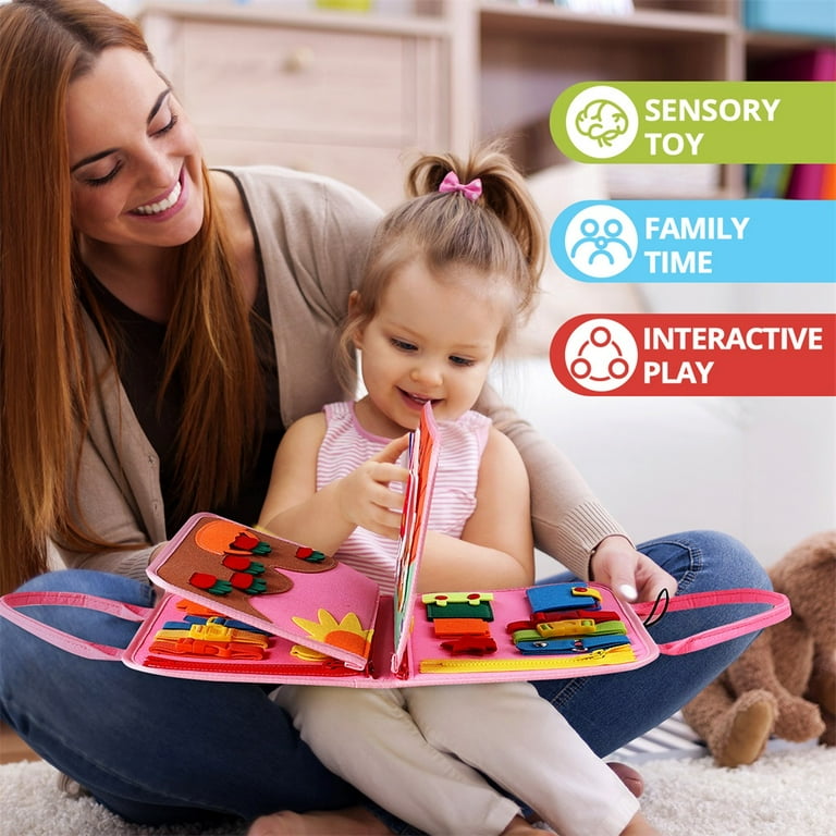 Montessori Toddler Busy Board, Teaching Thinking Toy for 1-5