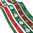 thumbnail image 2 of Christmas Grosgrain Ribbon,35.8 Inch Ribbon 5 Rolls Totally 5 Yards Holiday Red White and Green Metallic Glitter Fabric Ribbon Set with Merry Christmas Patterns Perfect for Gift Wrapping,Craft(#003), 2 of 8