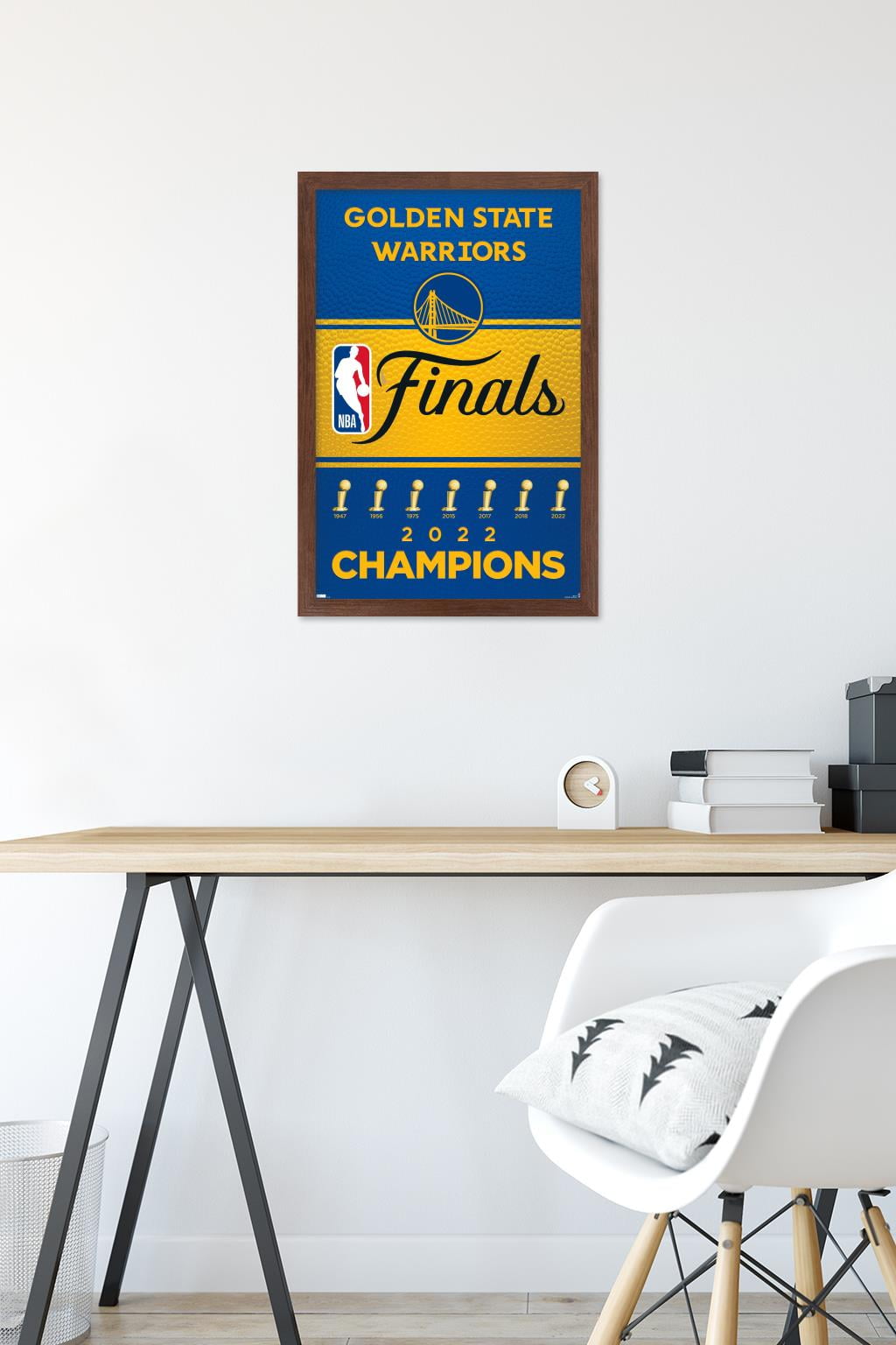 NBA Golden State Warriors - 2022 Commemorative NBA Finals Team Logo Wall Poster, 14.725" x 22.375" Framed