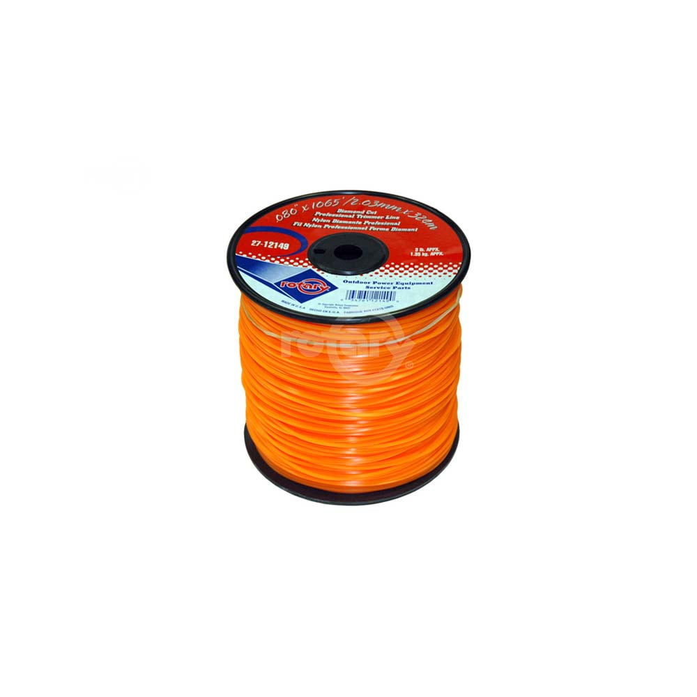 Trimmer Line .080 3 LB Medium Spool. Diamond.
