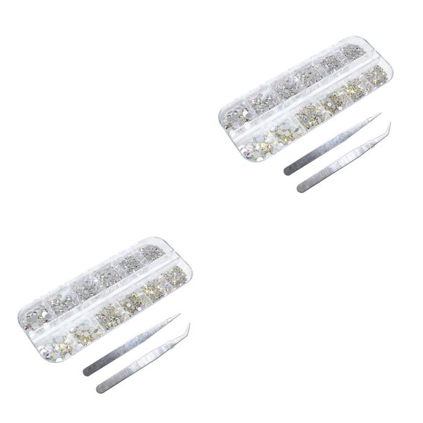 Vogacara Nail Pixie Beads Flatback Crystal Rhinestones Delicados suministros de bricolaje Usos versátiles Accesorio de manicura AB silver nipper 2 Type2 NO2 Vogacara CBP229806