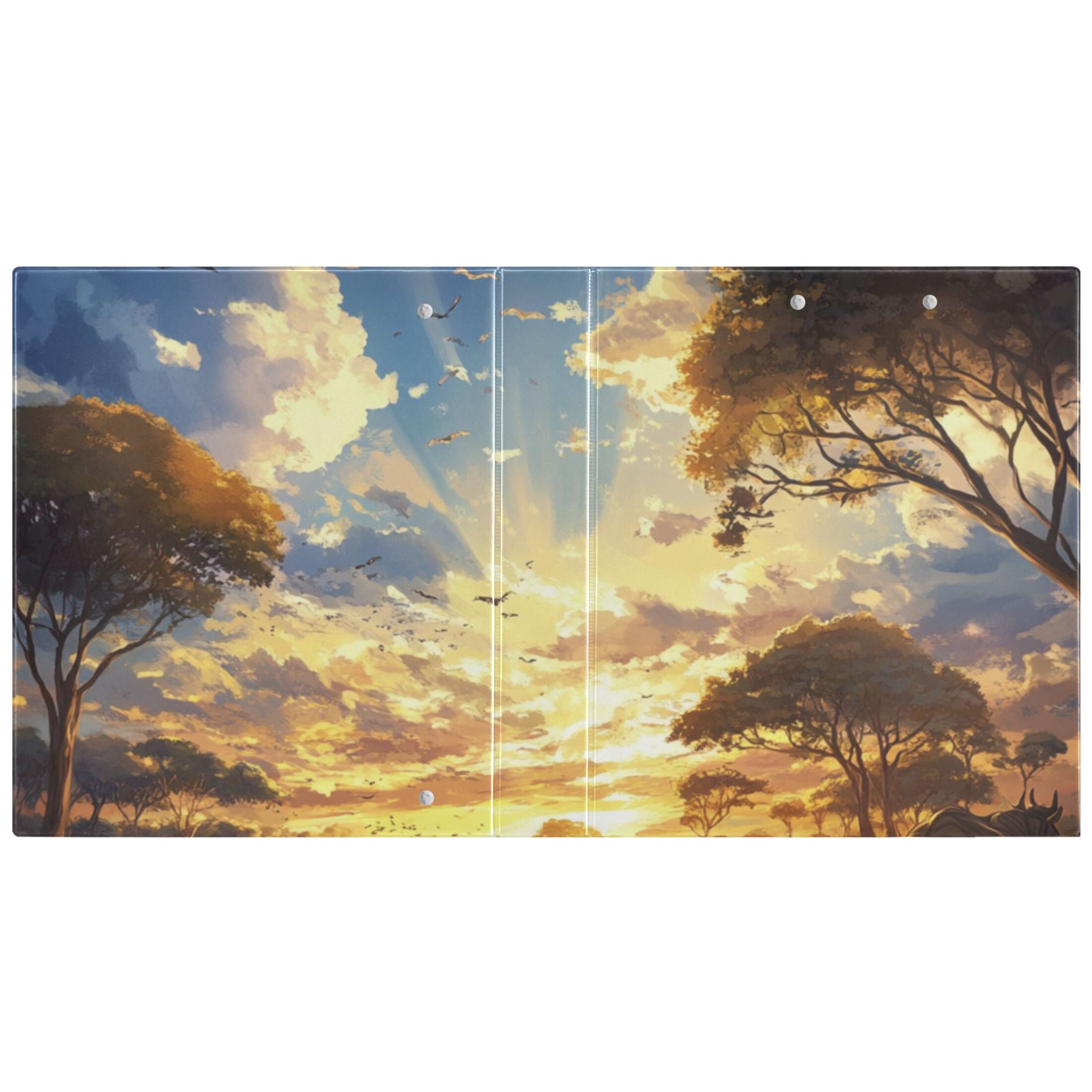 Animals in Jungle 3 Ring Binders 1.5 inch Hardcover File Folders with Interior Pockets A4 Size Organizer for School Office Hospital