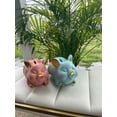 thumbnail image 5 of Y.Byani Piggy Bank Coin Bank Pig Statue Gifts Polyresin Home Decor Arts 8.3 inch (Blue), 5 of 7