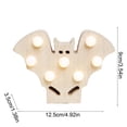 thumbnail image 3 of XYAIYT Halloween Wooden Pumpkin Lantern LED Light Spooky Face Ornament Battery Powered Safe Flameless Design Tabletop Shelf Display Festive Decor, 3 of 6