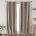 thumbnail image 1 of Joydeco Cortinas opacas de lino para dormitorio de 84 pulgadas de largo con pestaña trasera/bolsillo para barra, cortinas resistentes para sala de estar, aislamiento térmico, reducción de ruido, corti, 1 of 1