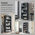 thumbnail image 7 of SinCiDo Tall Arched Bookcase, 5-Tier Large Bookshelf with Open Display Shelves for Living Room, Grey, 7 of 7
