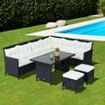 thumbnail image 1 of Outsunny 6pcs Rattan Outdoor Lounge Dining Table, 1 of 10