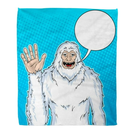 Bubble Blanket SIDONKU Flannel Throw Blanket Snowman Mythical Creature Pop Retro Text Bubble Color Comic Soft for Bed Sofa and Couch 50x60 Inches ()