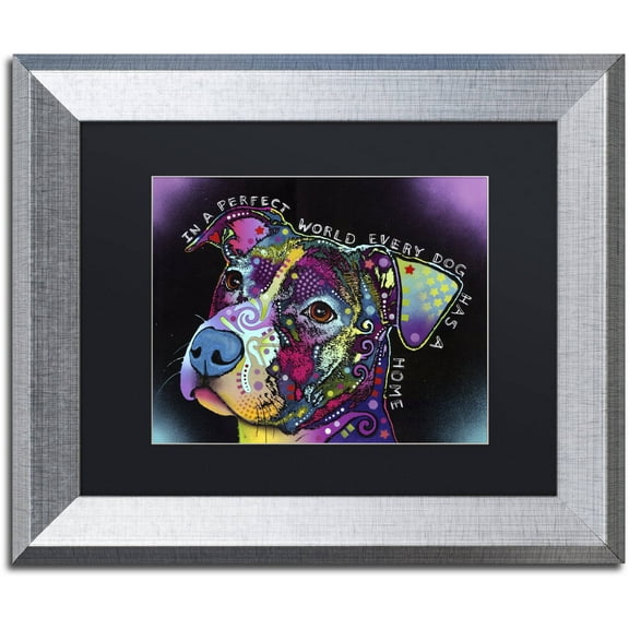 Trademark Fine Art "In a Perfect World" Canvas Art by Dean Russo, Black Matte, Silver Frame