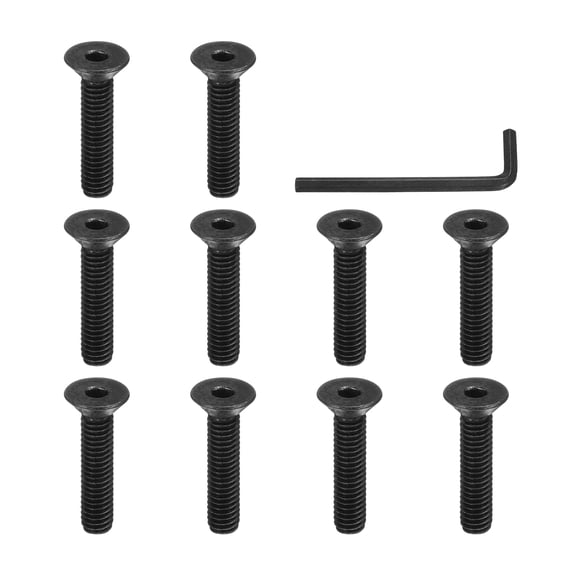 5/16-18 x 1-1/2 Inch Flat Head Socket Cap Screws Hex Socket Drive Machine Screws UNC Coarse Full Thread Black 10 Pcs