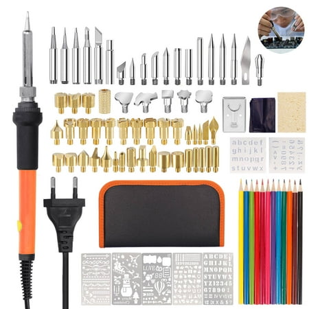 

92pcs Electric Soldering Iron Kit 60W with Adjustable Temperature 59 Soldering Bits Pyrography Tool Set for Woodworking Engraving Carving Burning