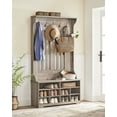 thumbnail image 4 of VASAGLE Hall Tree 39.4'' Wide with Bench and Shoe Storage and Hooks, for Mudroom Entryway Hallway, Adjustable Shelves, Greige, 4 of 8