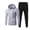 Gray, variant on Men's Fall Winter 2 Piece Slim Fit Tracksuit Set, Full Zip Hoodie Sweatshirt & Drawstring Tapered Jogger Pants, Warm Athletic Workout Activewear Sweatsuit