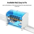 thumbnail image 3 of Tignapoo 2-Layer Single-Phase Terminal Box with Transparent Cover, Rail-Mounted Distribution Box, 207 Copper Neutral Box, White + Blue, UL94V-2 Flame Retardant, PA Nylon Shell, JH8207, 3 of 6