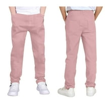 School Pants for Boys Pull On Chino Pants with Pockets Straight Pants Pink School Pants for Boys Boys Back To School Clothes Kid Preppy Clothes 7-8 Years