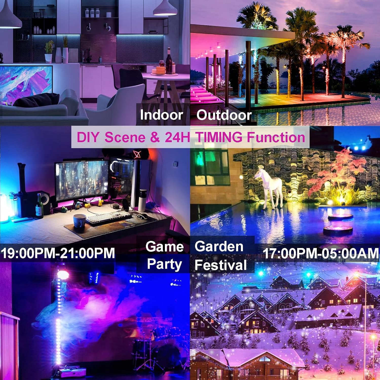 LED Flood Light RGB Color Changing Lights Outdoor Garden Floodlights 35W,   120 Degrees,2 Pack