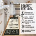 thumbnail image 5 of Kitchen Utensils Rugs Black Kitchen Mats for Floor 2 Piece, Anti Fatigue Floor Mat for Kitchen, Kitchen Floor Mats for in Front of Sink and Kitchen Matt for Standing for Kitchen Decor 17"X30"+17"X47", 5 of 6