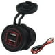 thumbnail image 1 of Toma de corriente con puerto USB dual y cable de 60 cm/23,6 pulgadas para coche, barco, ATV, 12 V/24 V, color rojo Jadeshay A, 1 of 8