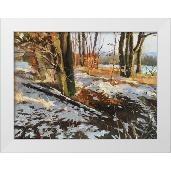 Strube, Ling 14x12 White Modern Wood Framed Museum Art Print Titled - An Evening in Winter III