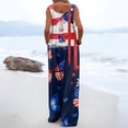 thumbnail image 4 of Iaqnaocc 4th Of July Outfits for Women American Flag Stars Jumpsuits for Women Party Freedom Sleeveless Wide Leg Summer Adjustable Strap Plus Size Jumpsuits Rompers Royal Blue 2XL, 4 of 4