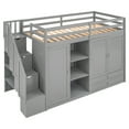 Euroco Wood Twin Loft Bed with Wardrobe, Shelf and Drawers for Kids