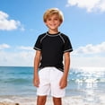 thumbnail image 6 of NAISIBABY Boys Rash Guards Swim Shirt Size 10, Quick Dry Short Sleeve Stretchy Kids Beach Surf Sport T-Shirt (4-12T), 6 of 8