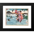 thumbnail image 2 of Tsukioka Yoshitoshi 24x19 Black Modern Framed Museum Art Print Titled - The Demon Omatsu Kills Shirosaburo in the Ford (1886), 2 of 5
