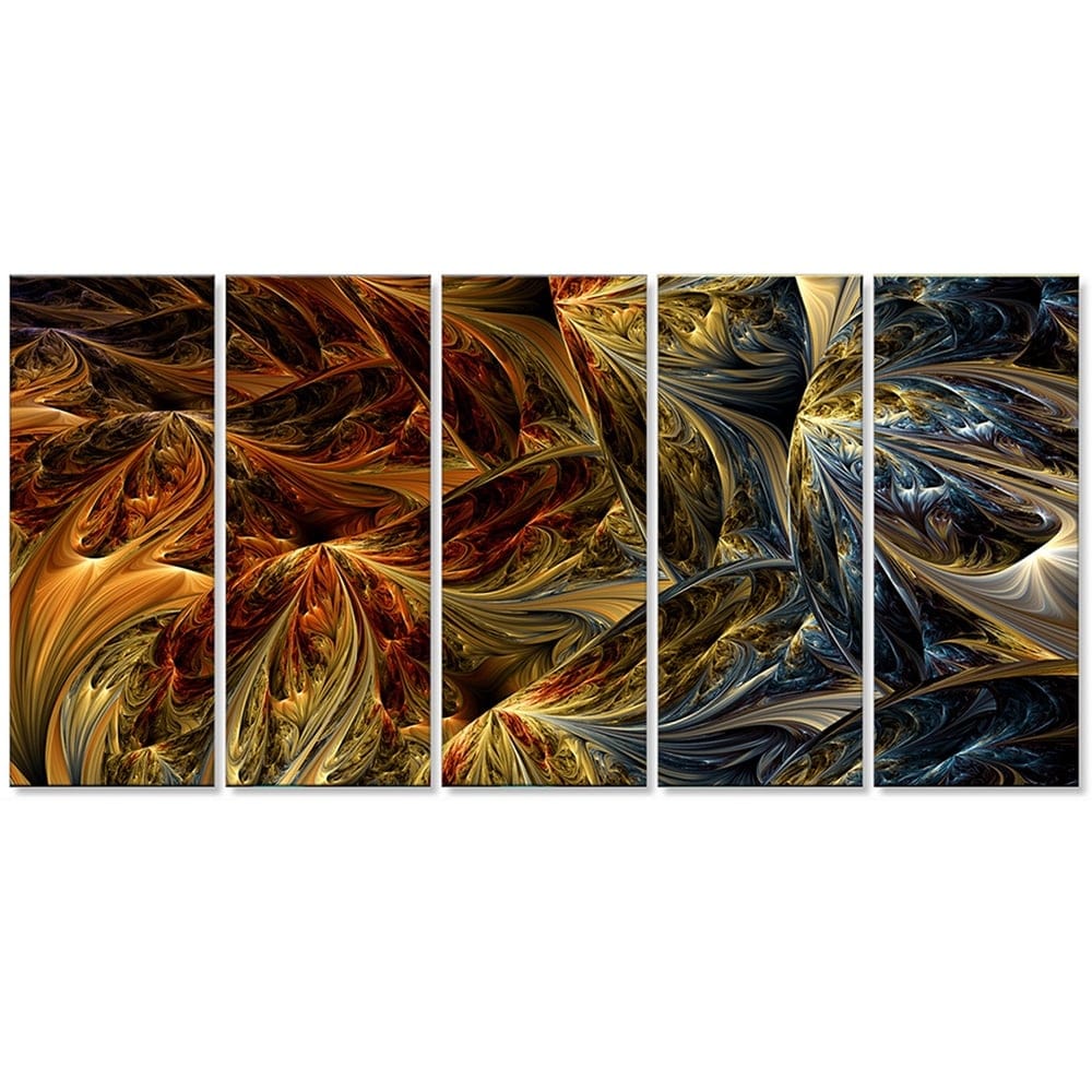 DESIGN ART  "Red VS Blue" 4-piece Large Canvas Print - Blue 32 in. wide x 16 in. high - 1 Panel