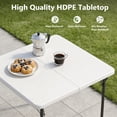 thumbnail image 4 of WASUHE 36" Square Folding Table with Handle, Portable Resin Folding Card Table for Dining, Game, Party, Picnic, White, 4 of 9