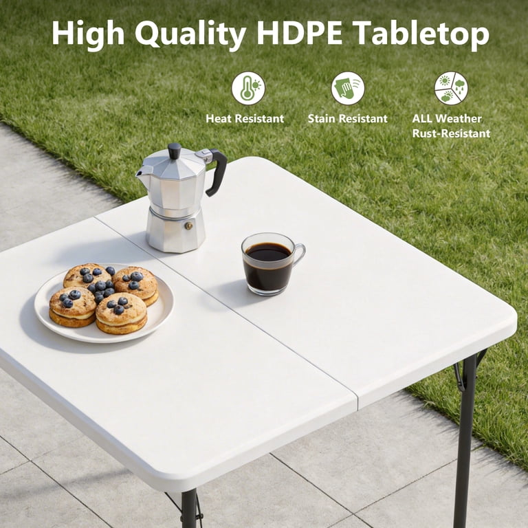 WASUHE 36 Inch Square Folding Table with Handle photo 3
