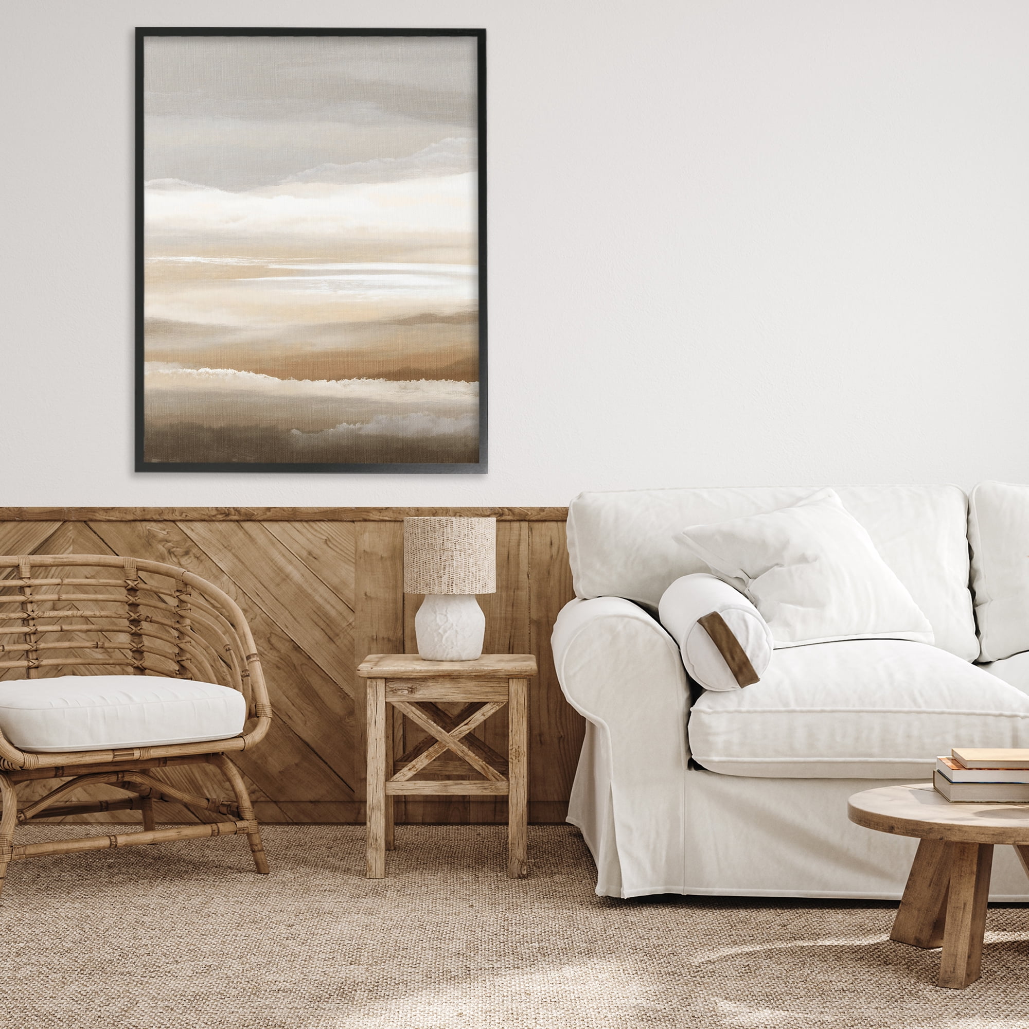 Stupell Industries The Horizon Serene Cloud Layers Black Framed Giclee Art, design by Ink Drop Loft