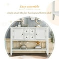 thumbnail image 4 of Console Table, Vintage Wood Buffet Sideboard with 4 Storage Drawers & 2 Cabinets & Bottom Shelf, Entryway Hallway Foyer Table Cupboard Coffee Bar Cabinet, 46" L x 15" W x 34" H, White, 4 of 7