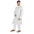 thumbnail image 3 of Atasi Indian Men's 2 Piece Kurta Pajama Set Henley Neck Cotton Casual Long Kurta, 3 of 7