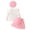 Pink, variant on mgoYE Toddler Girl Clothes Solid Long Sleeve Knit Top Ruffle Wrap Tie Skorts Girls Fall Outfits Skirt Set with Beret