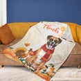 thumbnail image 4 of Happy Thanksgiving Boxer with Turkey Pumpkins Autumn Vibes Cozy Fleece Blanket Boxers Dog Lover Gifts Idea Warm Soft Throw Blanket - 12018, 4 of 5