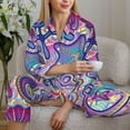 thumbnail image 6 of Lsque Cute Nautical Pattern Long Sleeve Pajama Set for Women - Soft 2-Piece Sleepwear and Loungewear Set with Pockets, Comfy Nightwear-Large, 6 of 7